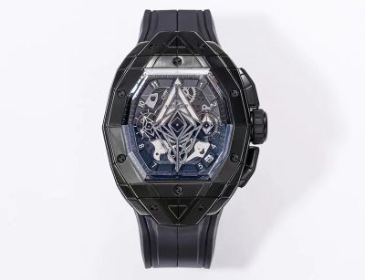 HUBLOT Factory Big Bang SangBleu IIl Black steel case tonneau-shaped metal diameter 42mm Watch